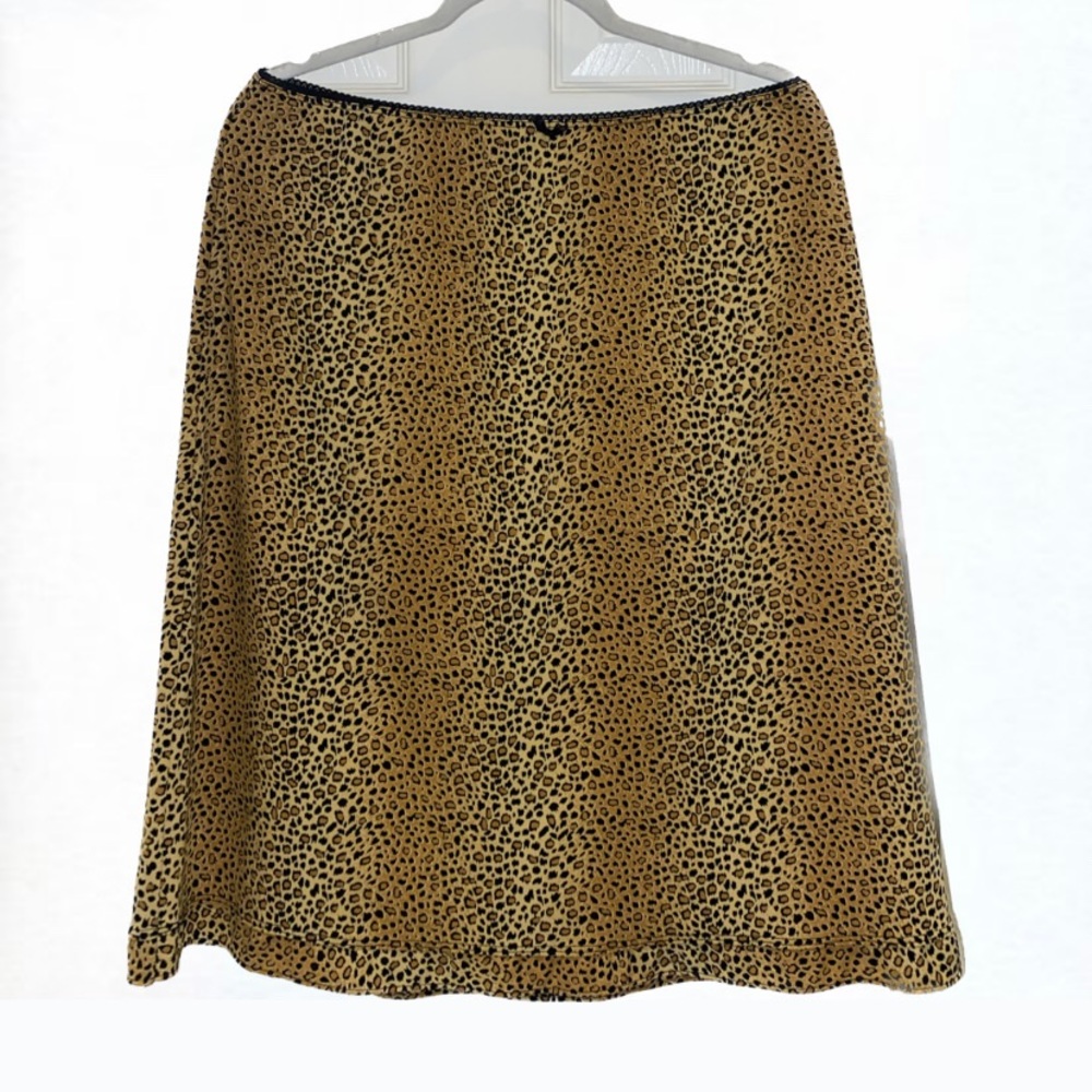 Leopard print slip skirt